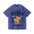Osaka Dotonbori Drunken Octopus Vintage Wash Japanese Design T-Shirt