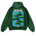 Okinawa Vintage Washed Cotton Back Art Hoodie