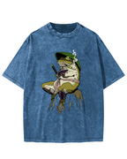 Frog Samurai Vintage Washed T-shirt