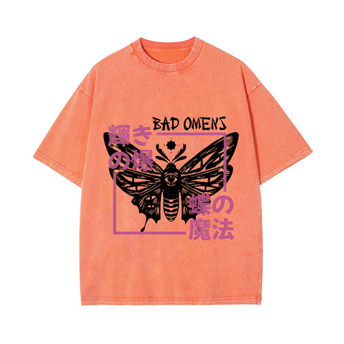 Butterfly Magic Vintage Wash Japanese Design T-Shirt