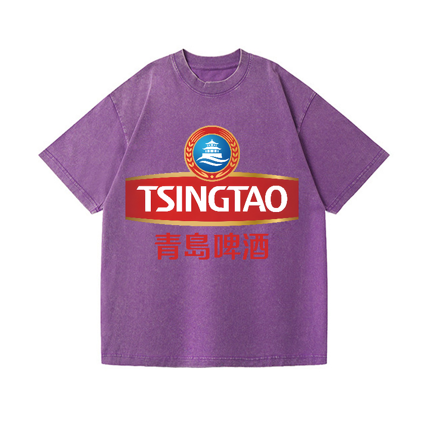 TsingTao Beer Vintage Wash Japanese Design T-Shirt