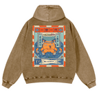 Ramen Octopus Vintage Washed Cotton Back Art Hoodie