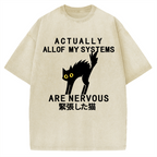 Nervous Cat Vintage Washed T-shirt