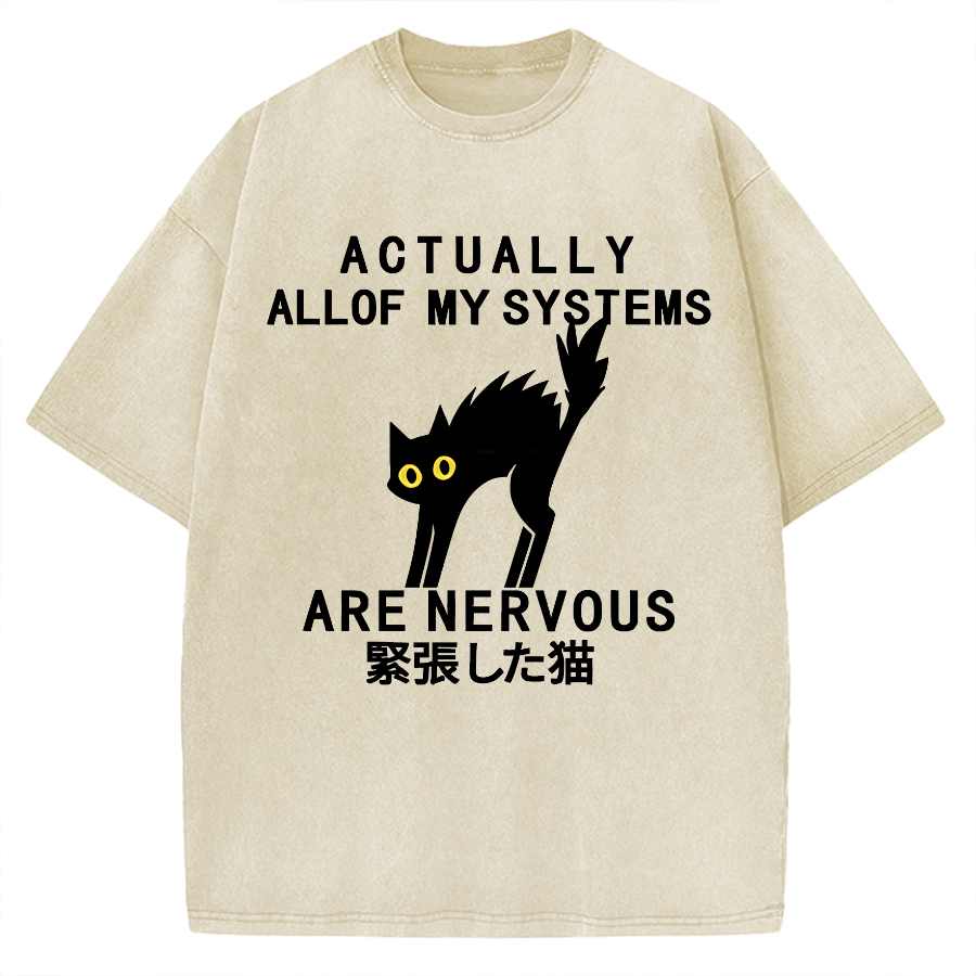 Nervous Cat Vintage Washed T-shirt