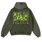 Drum & Bass Vintage Washed Cotton Back Art Hoodie