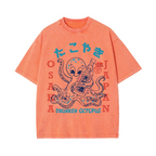 Drunken Octopus Vintage Wash Japanese Design T-Shirt