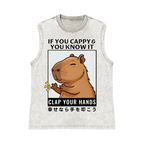 Capybara Pure Cotton Wash-Dyed Sleeveless Tank Top