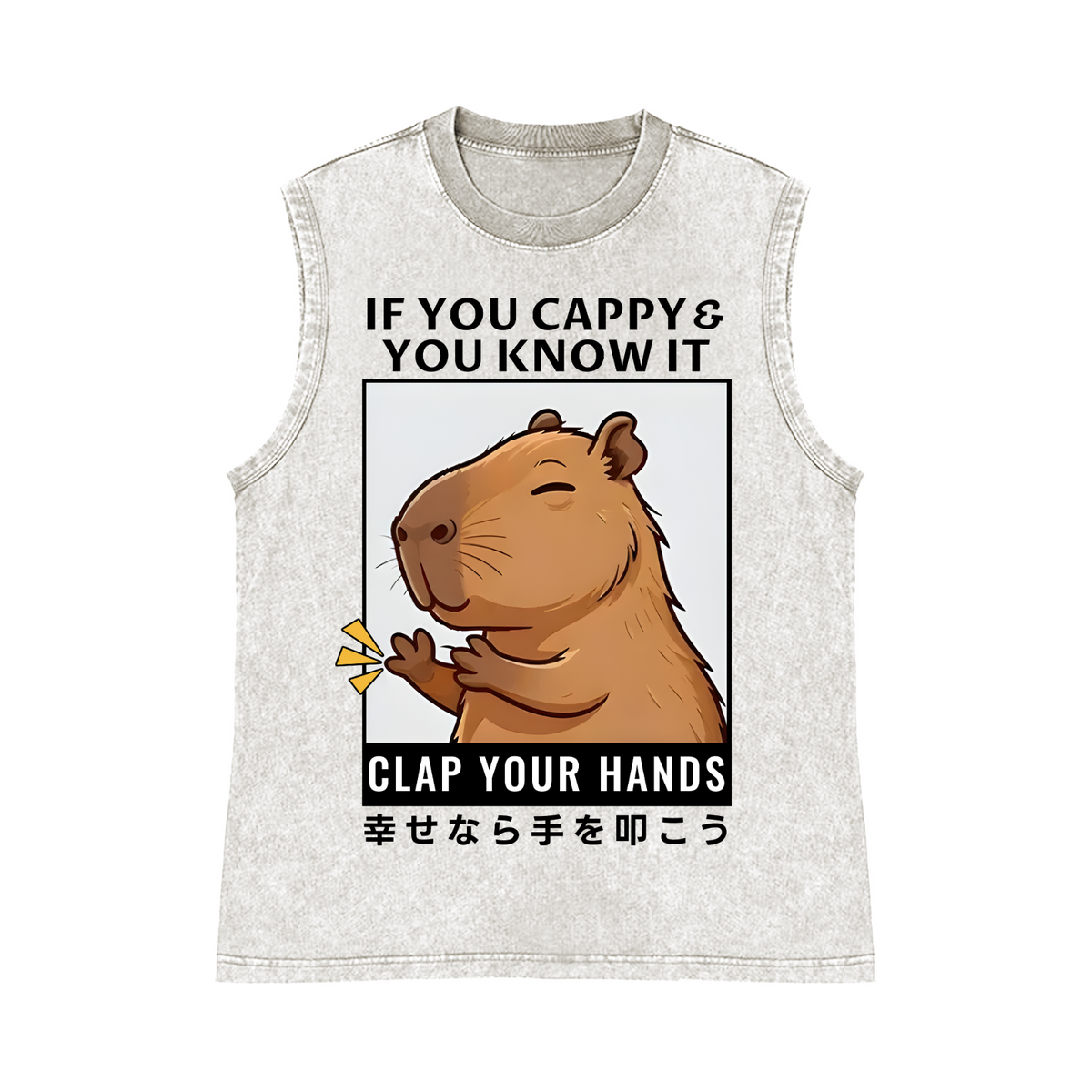 Capybara Pure Cotton Wash-Dyed Sleeveless Tank Top
