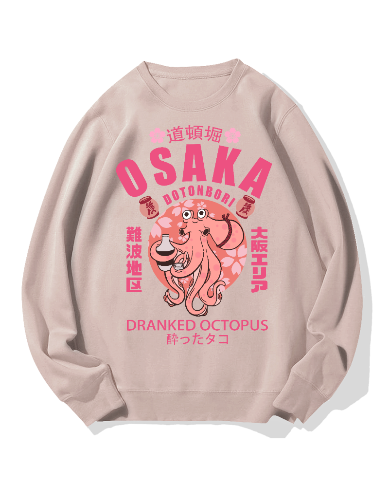 Osaka Sakura Octopus Cotton Sweatshirt