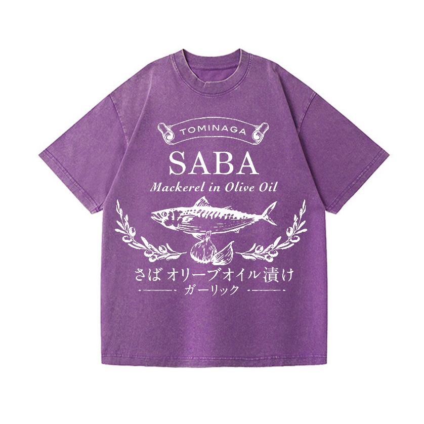 Mackerel Fish Vintage Wash Japanese Design T-Shirt