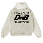 Drum and Bass Vintage Washed Cotton Back Art Hoodie