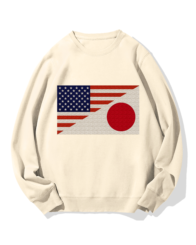 Japan-US Flag Cotton Sweatshirt