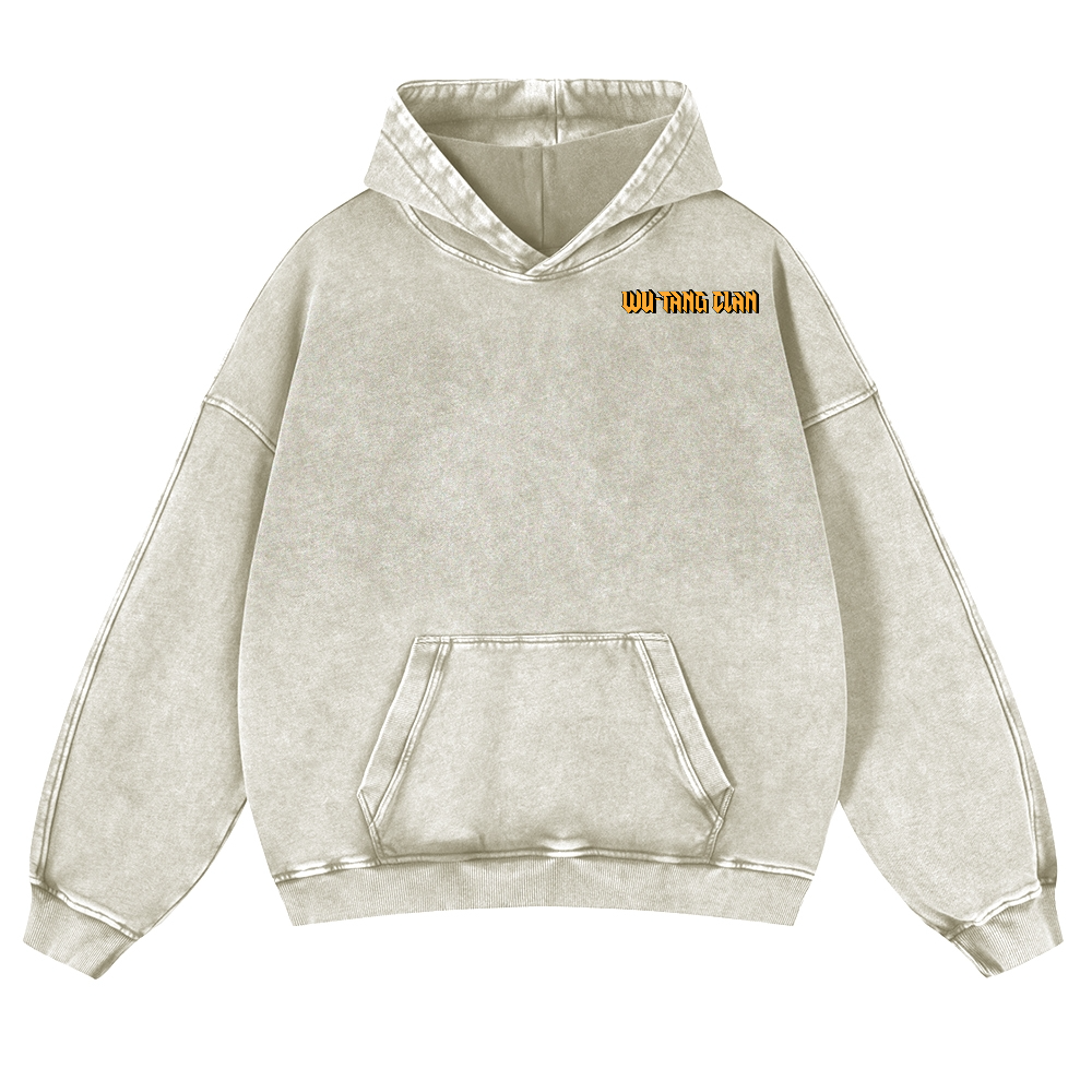 Unisex Wu-Tang Clan Ukiyoe Wave Ukiyoe Wave Vintage Washed Cotton Back Art Hoodie