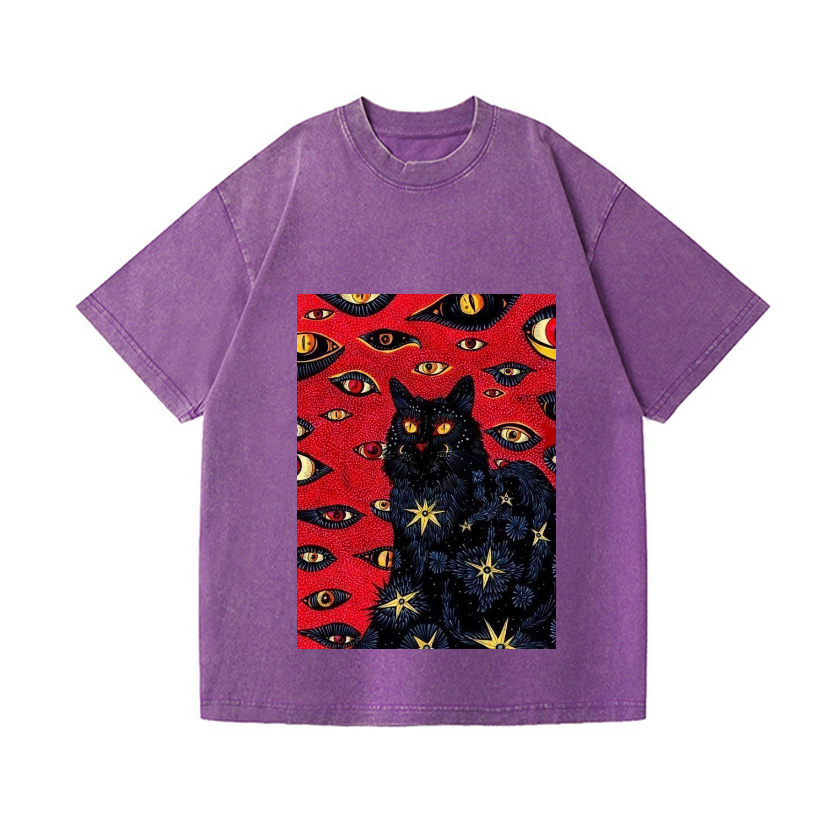 Cat Vintage Wash Japanese Design T-Shirt