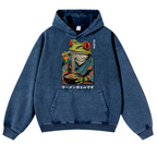 Frog Ramen Vintage Washed Thick Cotton Hoodie