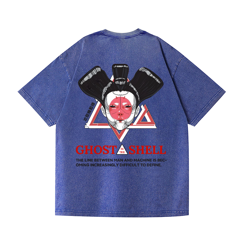 Ghost in the Shell Geisha Vintage Wash Japanese Design Back Art T-Shirt