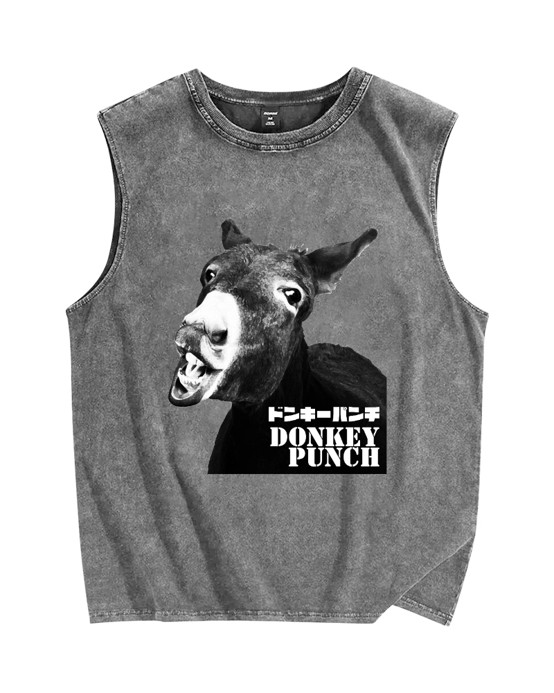 Donkey punch Vintage Distressed Washed Tank Top