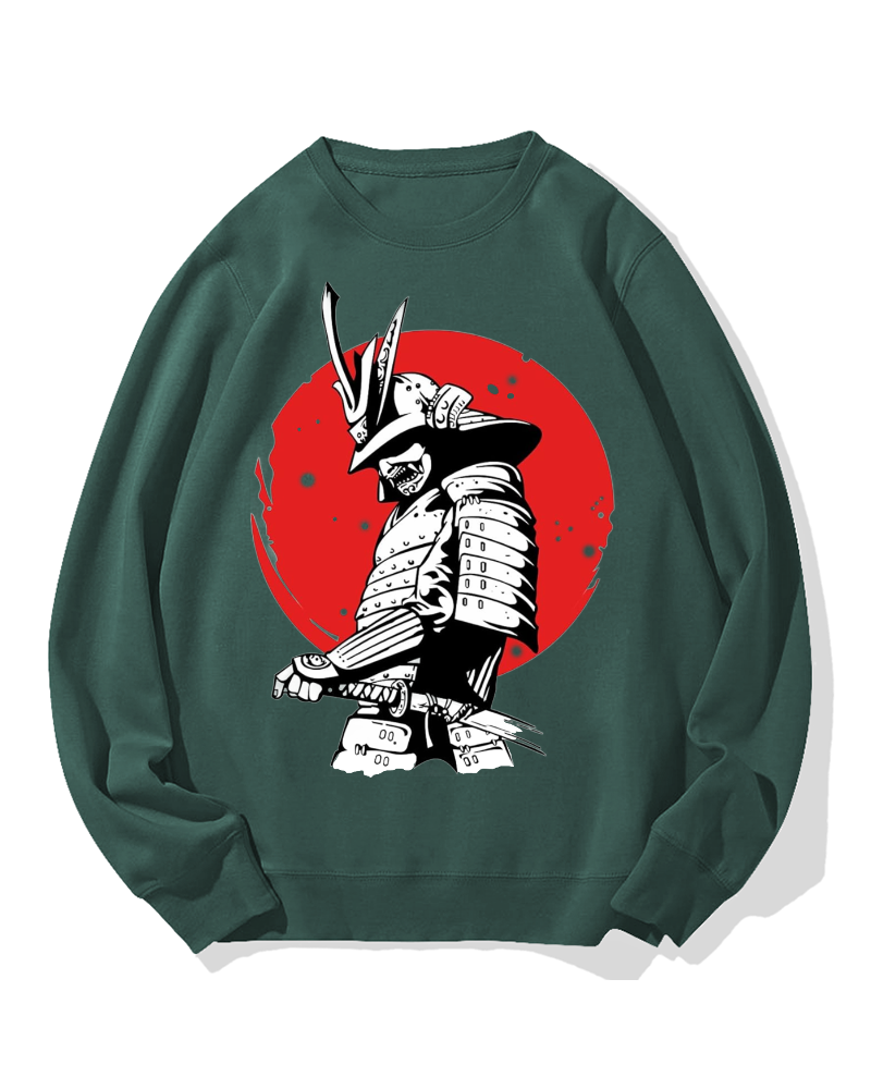 Hinomaru and Japanese samurai Cotton Sweatshirt