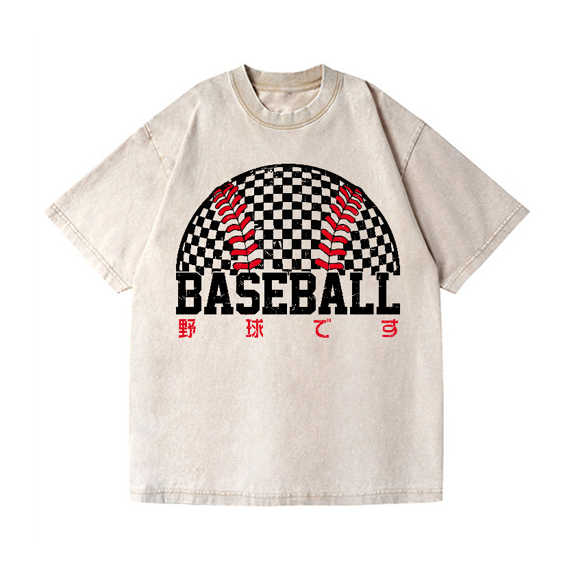 Baseball Vintage Wash Japanese Design T-Shirt