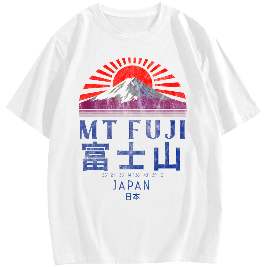 Mount Fuji Vintage Japan Graphic Cotton casual T-shirt