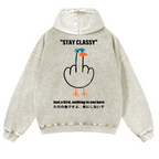 Stay Classy Bird Vintage Washed Cotton Back Art Hoodie