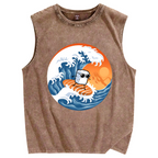 Sushi Surfing Vintage Distressed Washed Tank Top
