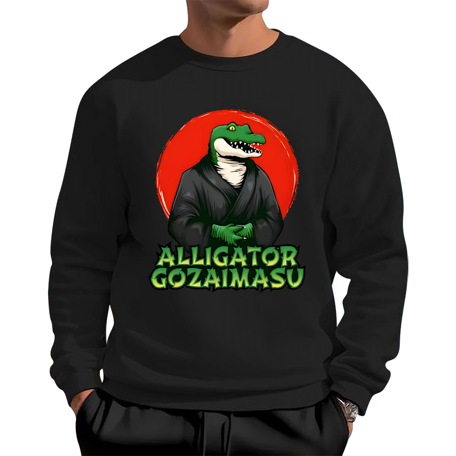 Crocodile Japanese Cotton Pullover Sweatshirt