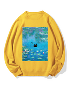 Monet Water Lily Cat Cotton Sweatshirt