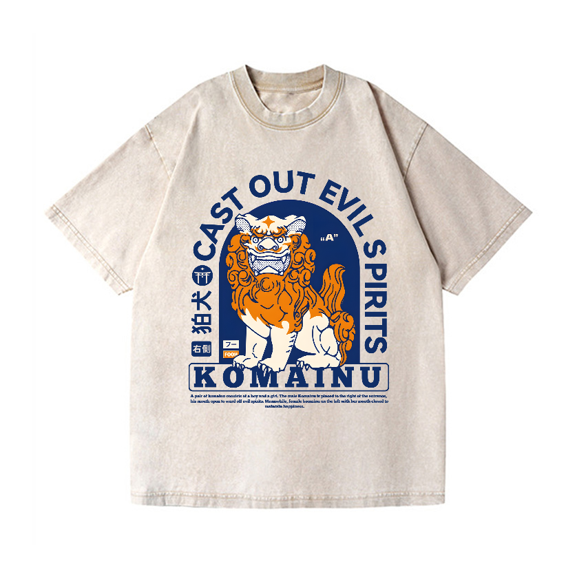 Komainu Vintage Wash Japanese Design T-Shirt