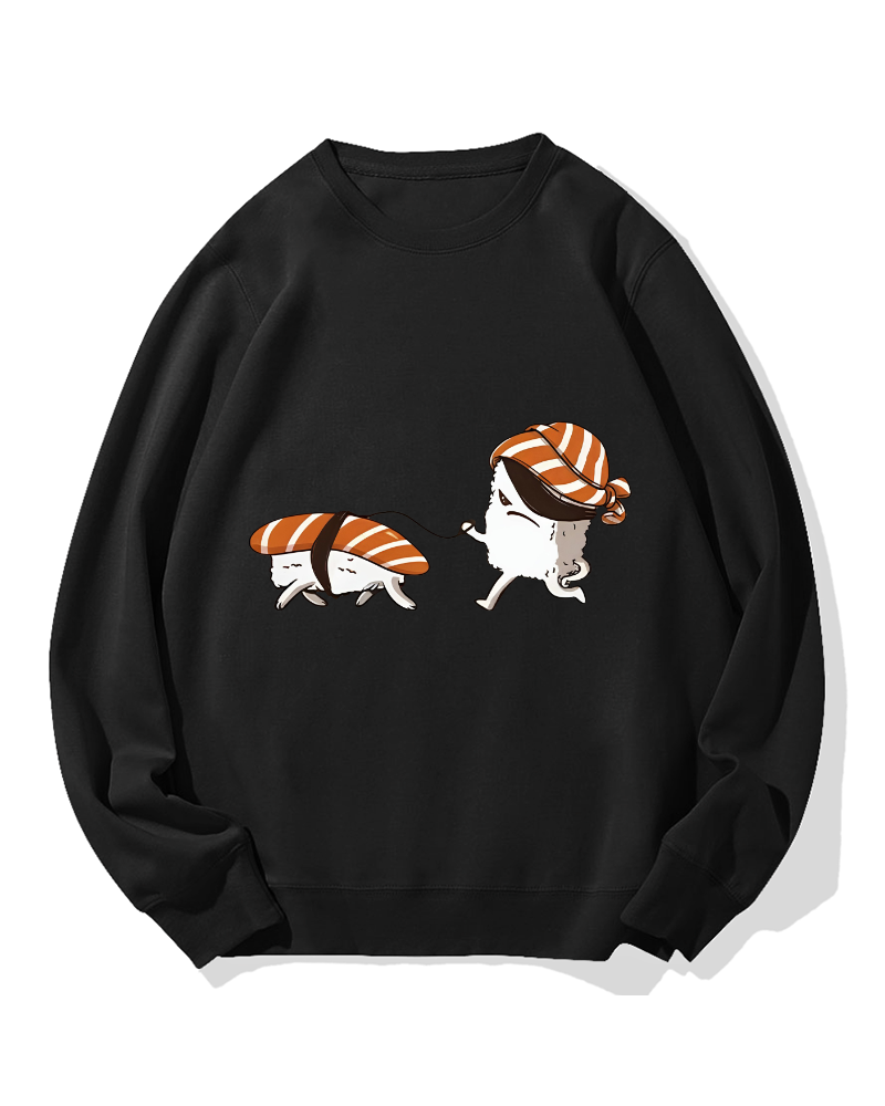 Sushi walking sushi Cotton Sweatshirt