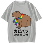 Capybara With Love Cotton casual T-shirt