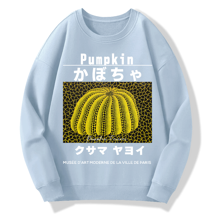 Japanese Yellow Punpkin Geek Cotton Sweatshirt