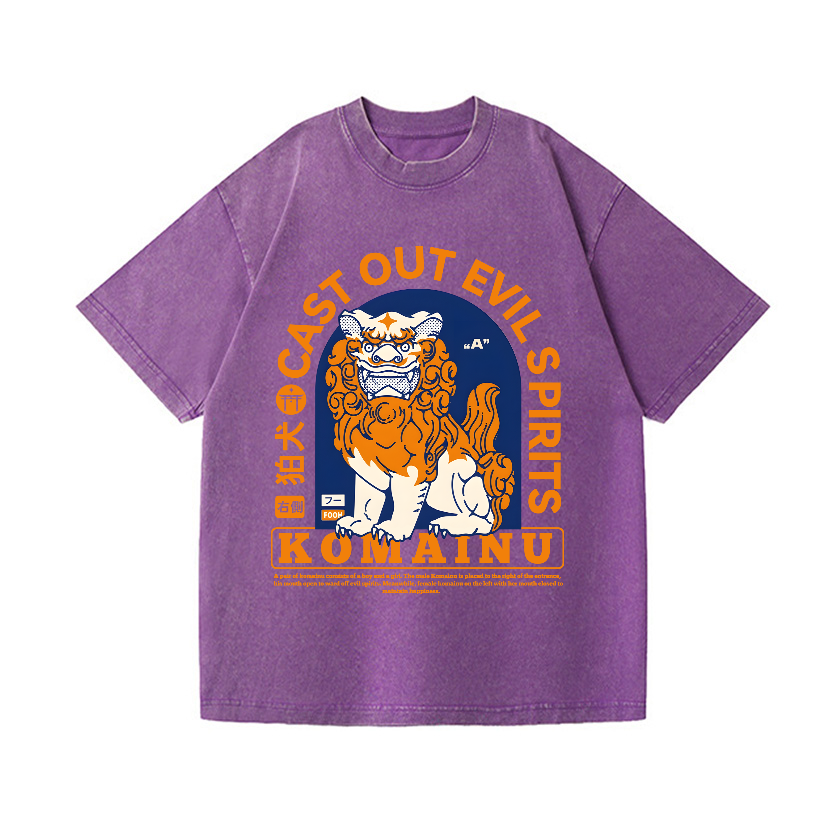 Komainu Vintage Wash Japanese Design T-Shirt