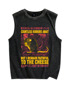 Cheese Mouse Vintage Distressed Washed Tank Top
