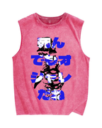 Japanese Skull Christian Snowflake Washed Vest