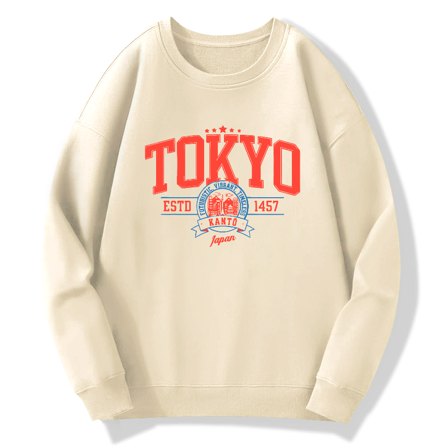 Tokyo Retro Art Cotton Pullover Sweatshirt