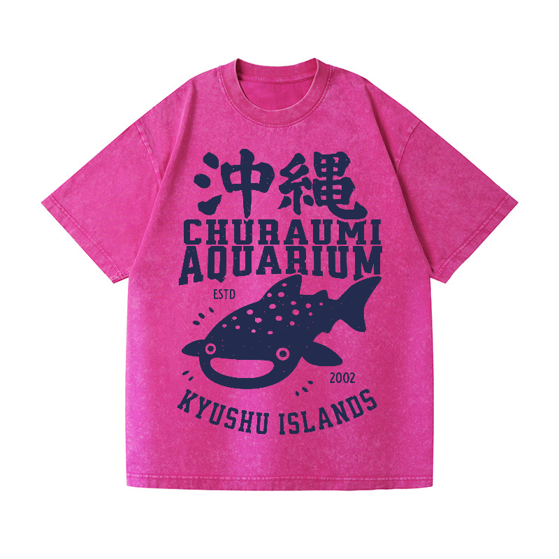 Okinawa Churaumi Aquarium Kyushu Islands Fish Vintage Wash Japanese Design T-Shirt