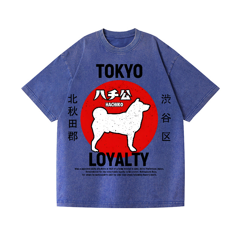 Tokyo Hachiko Vintage Wash Japanese Design T-Shirt