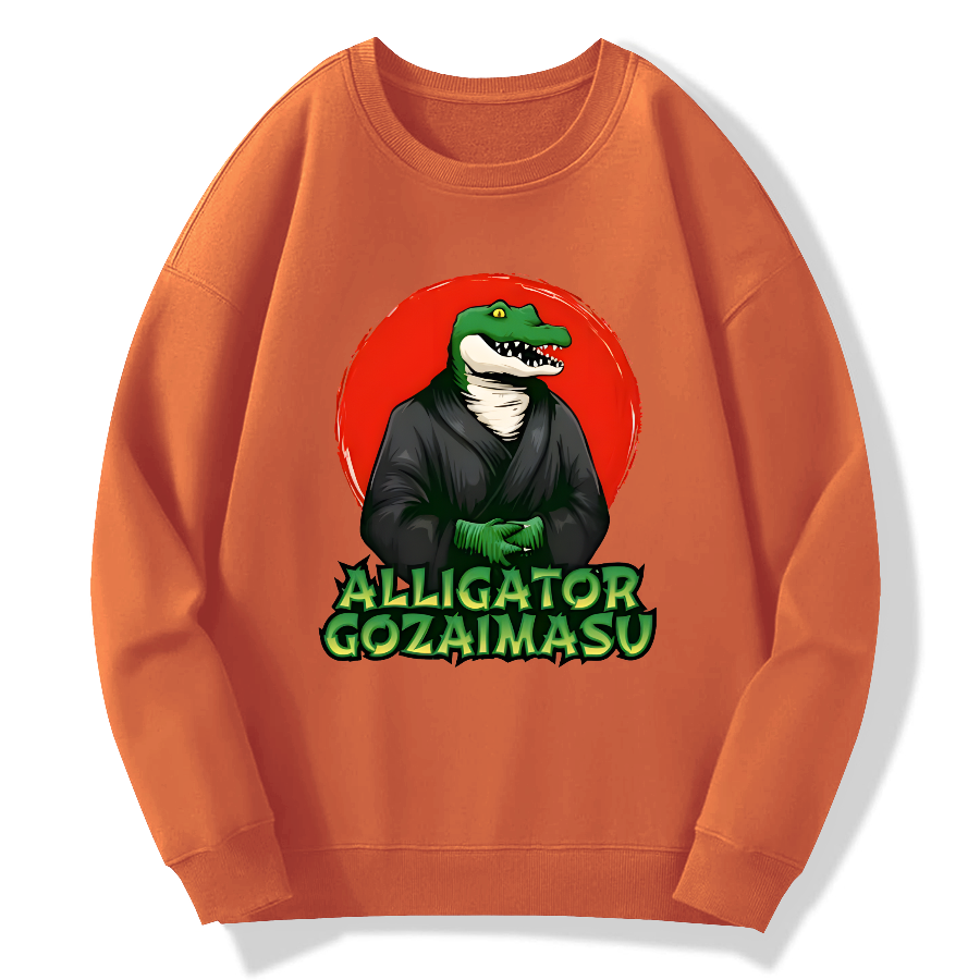 Crocodile Japanese Cotton Pullover Sweatshirt