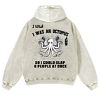 Octopus Vintage Washed Cotton Back Art Hoodie