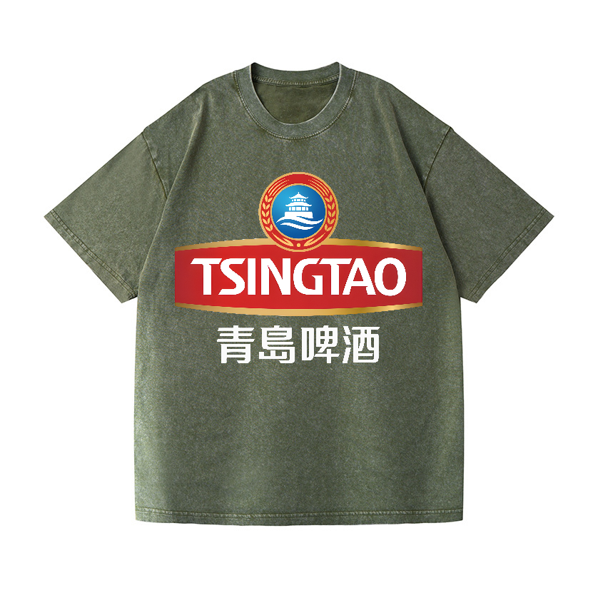 TsingTao Beer Vintage Wash Japanese Design T-Shirt