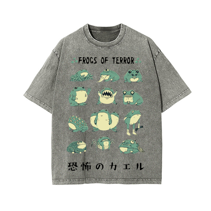 Frog Vintage Wash Japanese Design T-Shirt