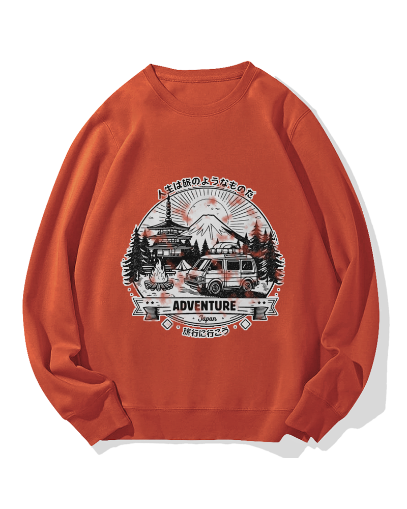 Adventure Travel in Japan Cotton Sweatshirt