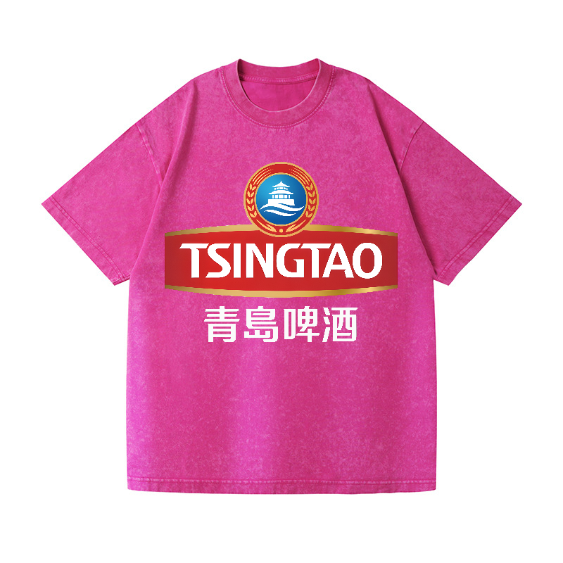 TsingTao Beer Vintage Wash Japanese Design T-Shirt