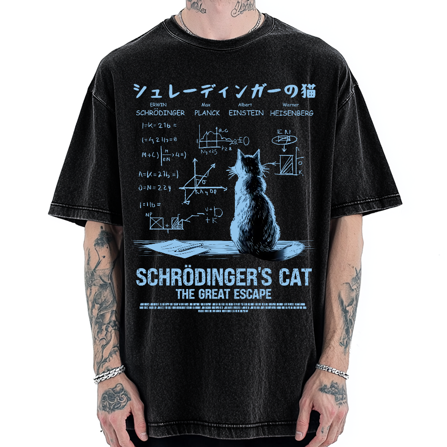 Schrodinger's cat escape plan Vintage Washed T-shirt