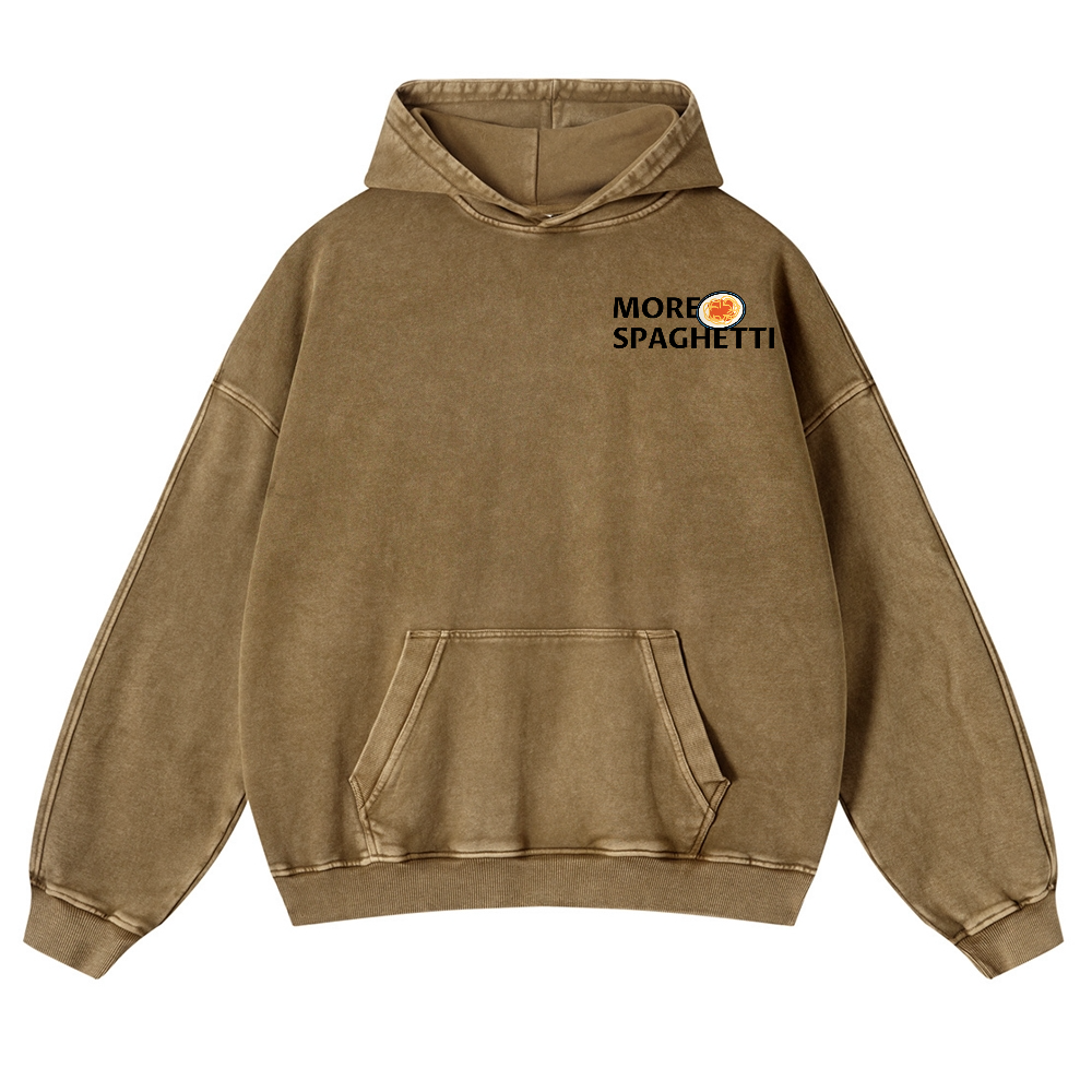 Spaghetti Cat Vintage Washed Cotton Back Art Hoodie