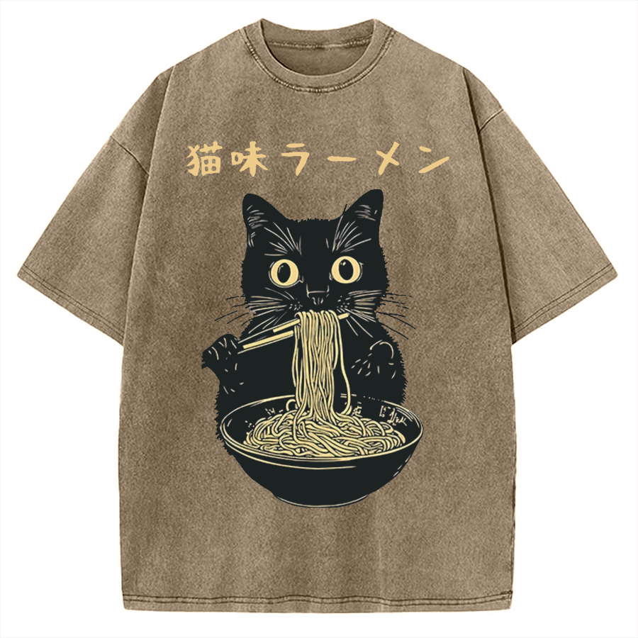 Kitten Ramen Vintage Washed T-shirt