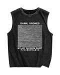 Ironed Music Vintage Distressed Washed Tank Top