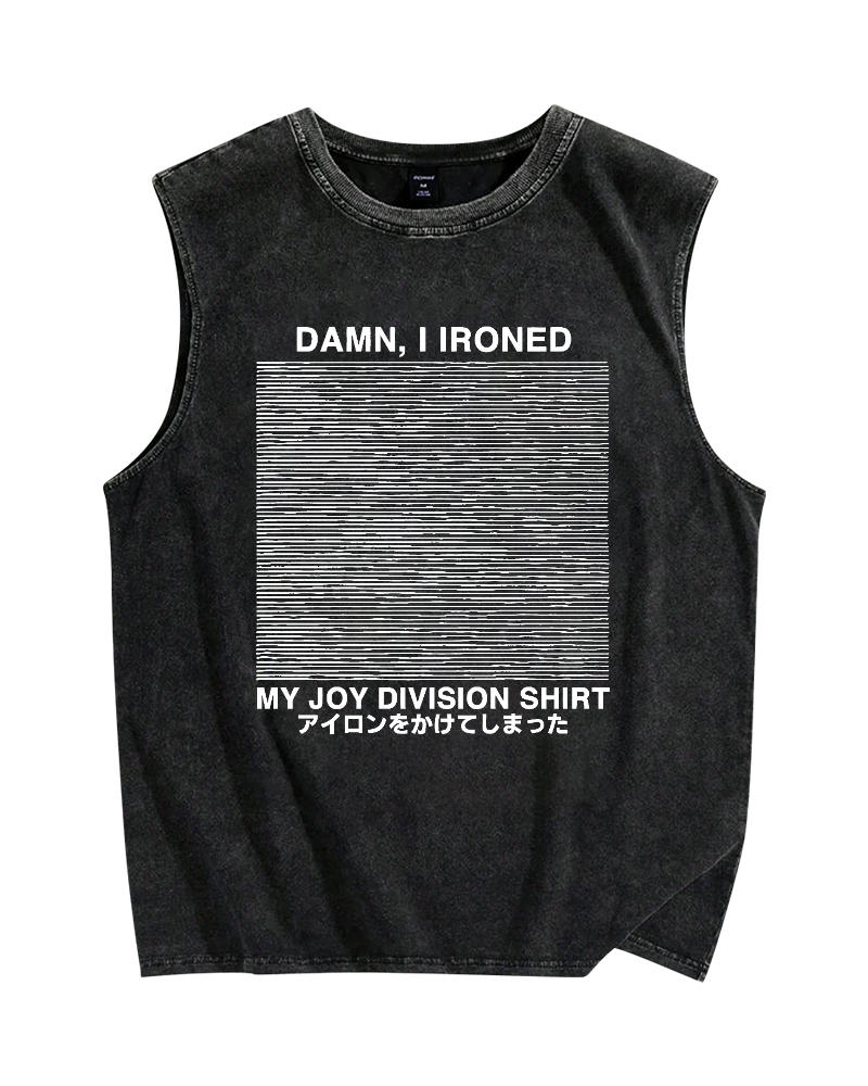 Ironed Music Vintage Distressed Washed Tank Top