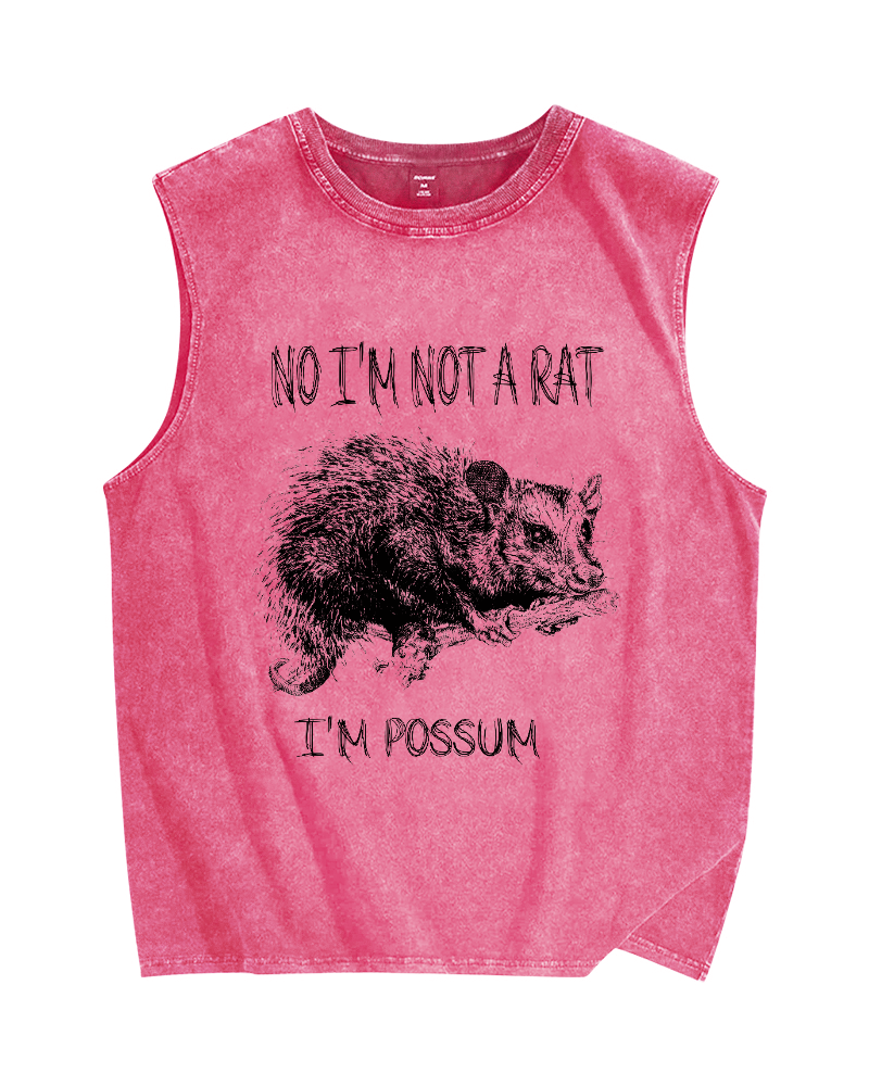Possum Vintage Distressed Washed Tank Top